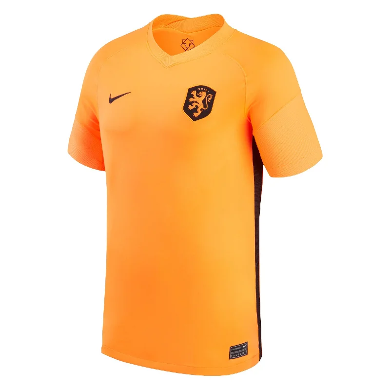 Football Jersey With Gritty Look-Nike Men's Netherlands 2022/23 Home Jersey Total Orange/Black