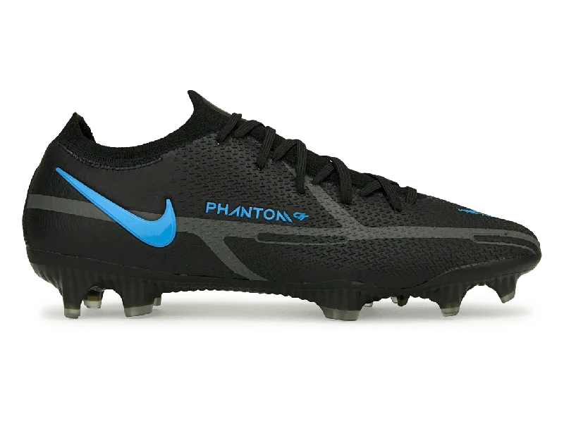 Football Jersey For Away Matches-Nike Men's Phantom GT2 Elite FG Black/Blue