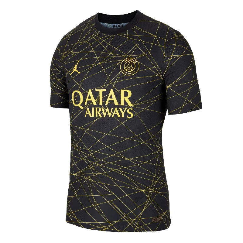 Football Jersey For City Legends-Nike Men's PSG 2022/23 Dri-FIT Fourth Jersey Black/Yellow