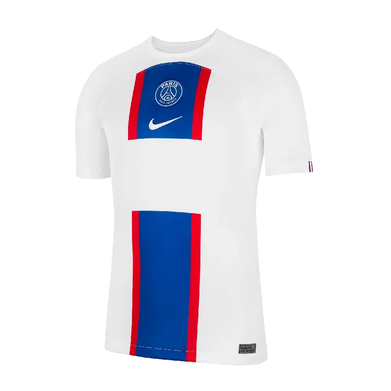 Football Jersey With Tribal Patterns-Nike Men's PSG 2022/23 Third Jersey White/Old Royal