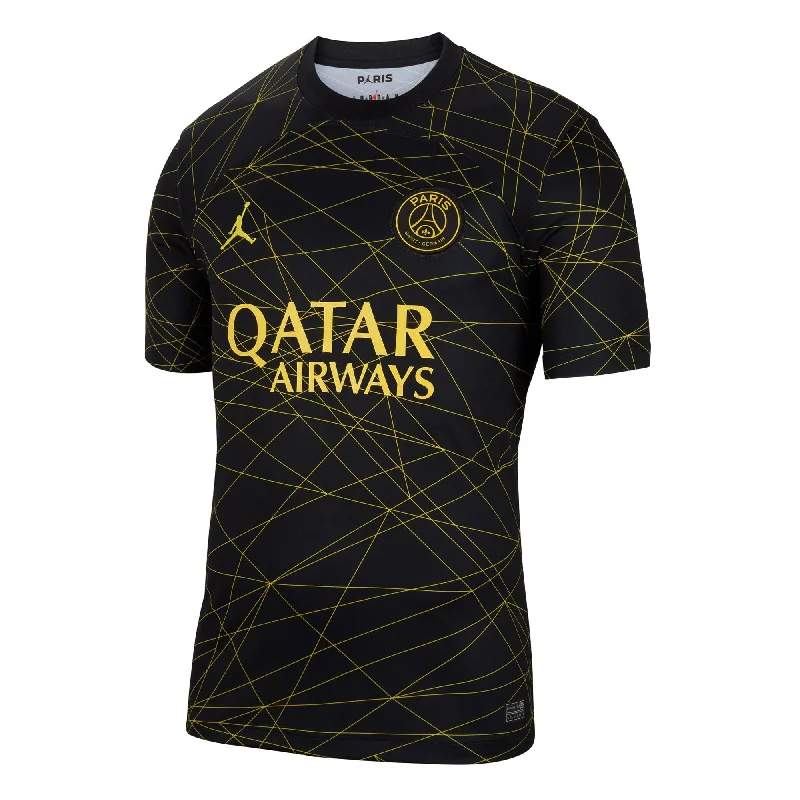 Football Jersey For Sibling Matches-Nike Men's PSG 2023/24 Fourth Jersey Black/Yellow