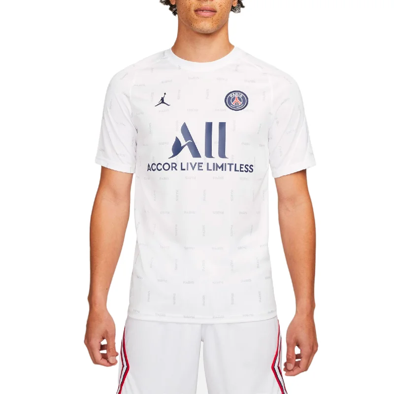 Football Jersey With Trade Value-Nike Men's PSG Fourth Pre-Match Training Jersey 2022 Grey/Navy