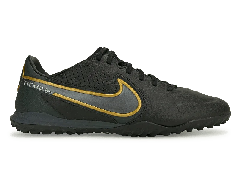 Football Jersey With UV Protection-Nike Men's React Tiempo Legend 9 Pro TF Black/Gold