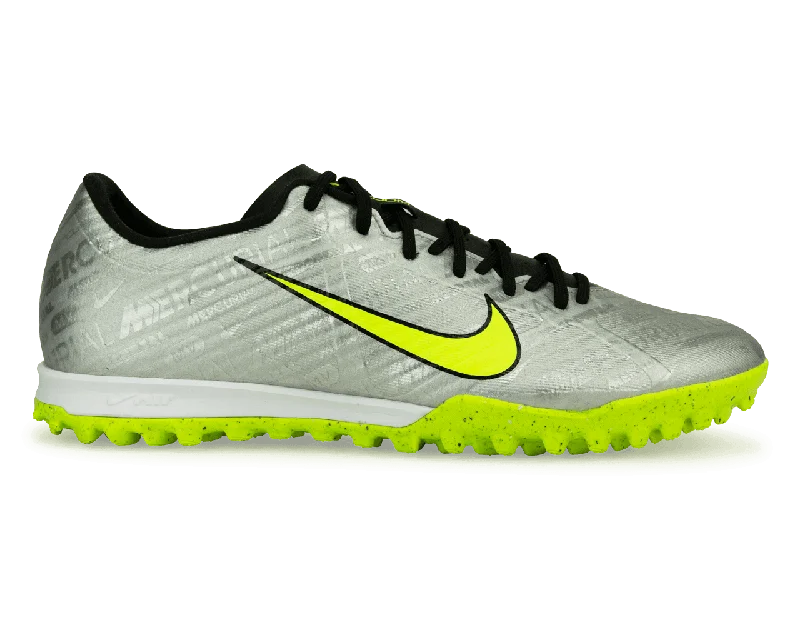 Football Jersey For Full Kits-Nike Men's Zoom Mercurial Vapor 15 Academy XXV TF Silver/Volt