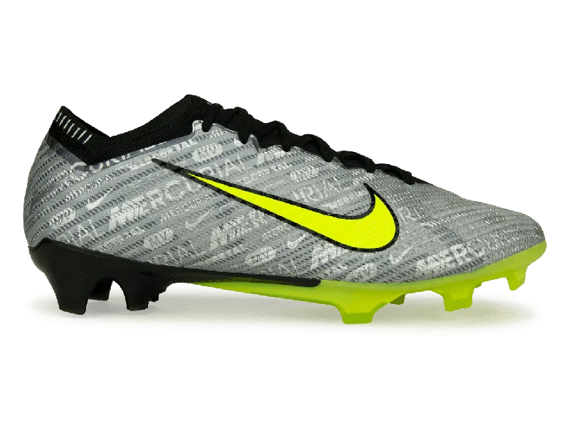 Football Jersey With Personalized Fit-Nike Men's Zoom Mercurial Vapor 15 Elite XXV FG Silver/Volt