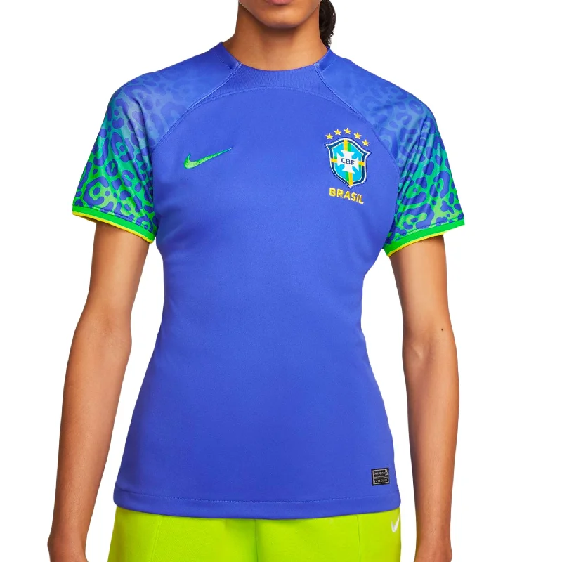 Football Jersey With Instagram Fame-Nike Women's Brazil 2022/23 Away Jersey Paramount Blue/Green Spark