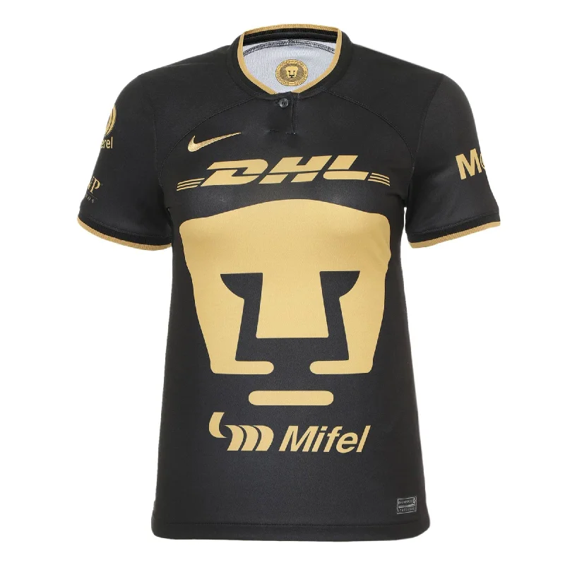 Football Jersey For Bandwagon Fans-Nike Women's Pumas UNAM 2022/23 Third Jersey Black/Gold