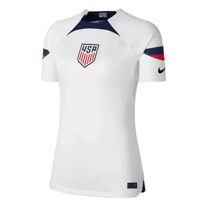 Football Jersey With Rip-Proof Seams-Nike Women's USA 2022/23 Home Jersey White/Loyal Blue