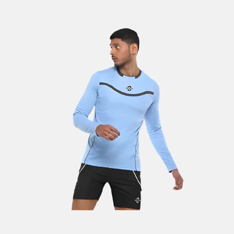 Football Jersey With Pet Sizes-Nivia Armour Men's Goalkeeper Jersey -Sky Blue