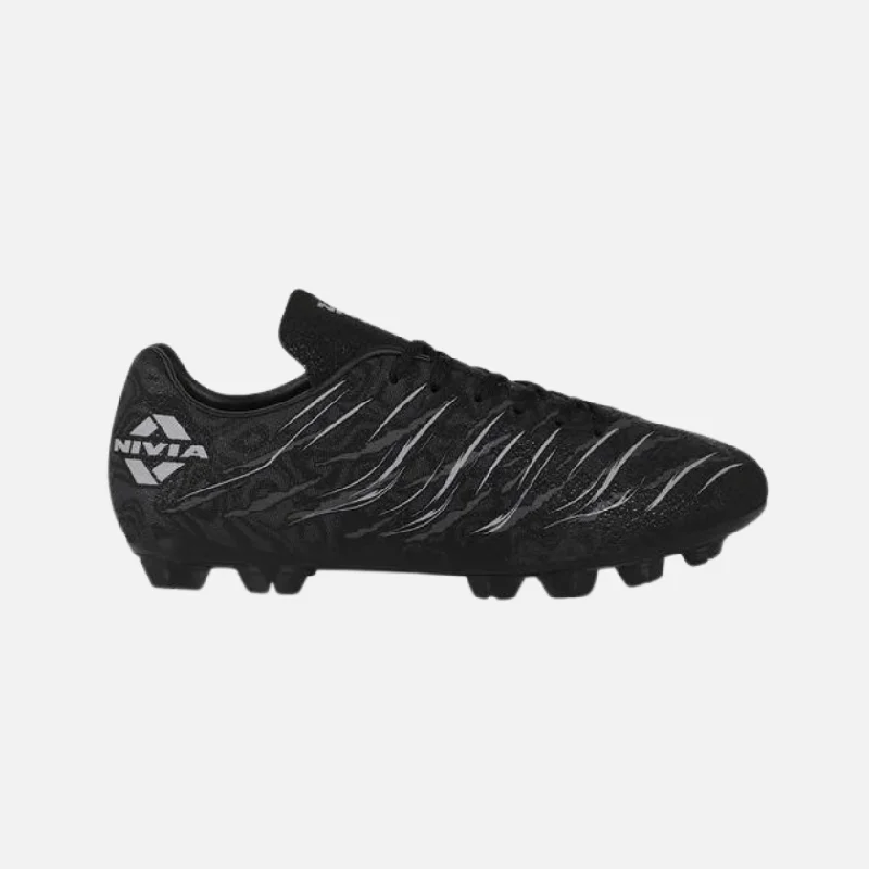 Football Jersey For Baby Fans-Nivia Carbonite 6.0 Kids Unisex Football Shoes -Black