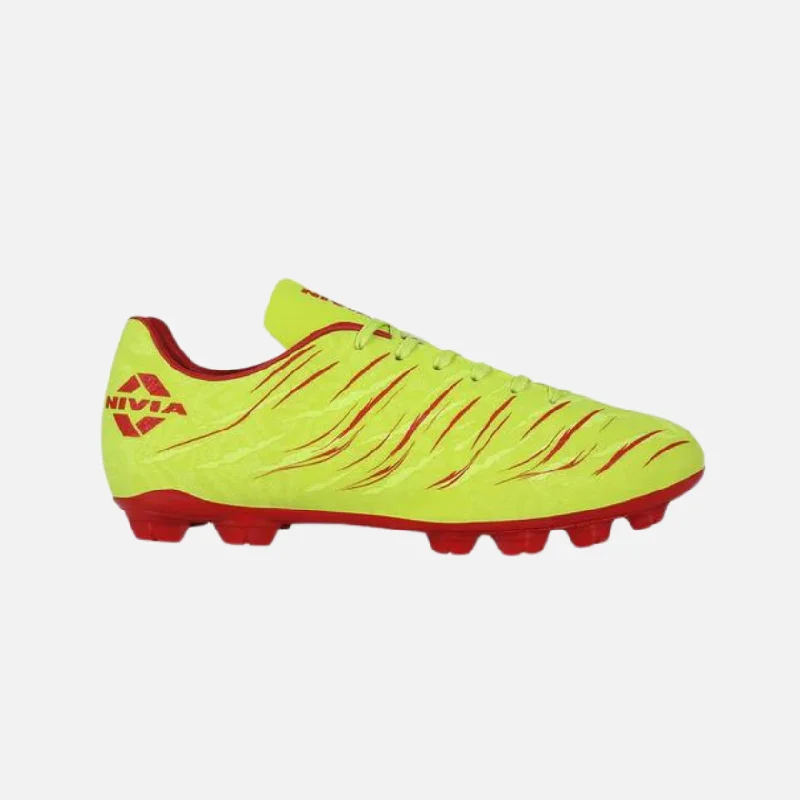 Football Jersey For Everyday Supporters-Nivia Carbonite 6.0 Kids Unisex Football Shoes -SULPHUR GREEN