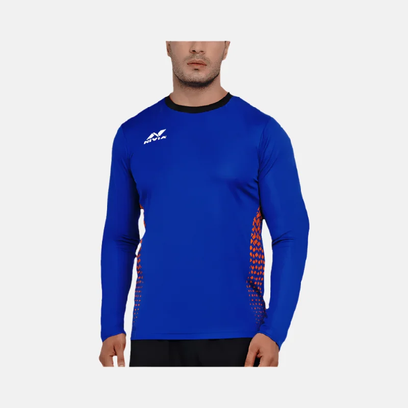 Football Jersey With Heritage Designs-Nivia Ultra Men's Goalkeeper Jersey -Royal Blue/Orange