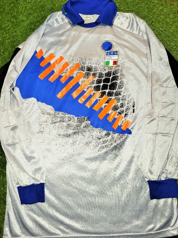 Football Jersey With Freshman Teams-Pagliuca Italy Italia 1992 1993 WORLD CUP QUALIFIERS Diadora GK Gray Jersey Shirt L