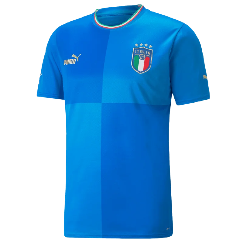 Football Jersey With Tribal Patterns-Puma Italy FIGC 2022 Home Jersey