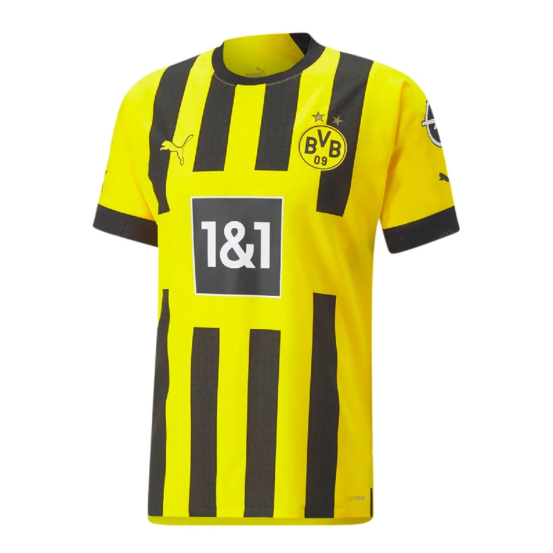 Football Jersey With Neon Colors-PUMA Men's Borussia Dortmund 2022/23 Authentic Home Jersey Cyber Yellow/Black