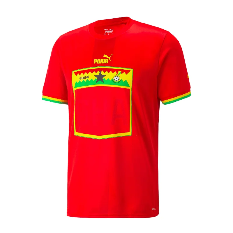 Football Jersey With Fresh Starts-PUMA Men's Ghana 2022/23 Away Jersey Puma Red/Dandelion