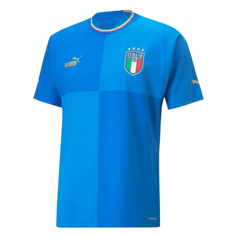 Football Jersey With Beer-Resistant Fabric-PUMA Men's Italy 2022/23 Authentic Home Jersey Ignite Blue/Ultra Blue