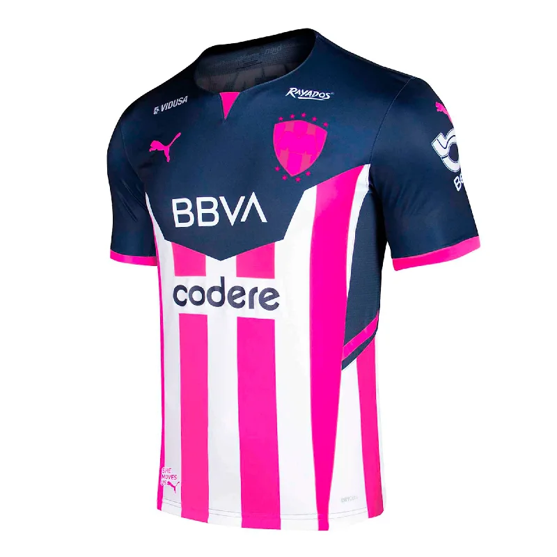 Football Jersey For Special Editions-PUMA Men's Monterrey 2021/22 Authentic Breast Cancer Awareness Jersey Navy/Pink