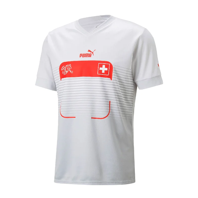 Football Jersey With Playoff Vibes-PUMA Men's Switzerland 2022/23 Away Jersey Nim Bus Cloud/ Harbor Mist