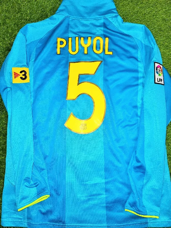 Football Jersey For Hidden Gems-Puyol Barcelona Anniversary Blue 2007 2008 Jersey Shirt Camiseta Maglia L SKU# 244534-414