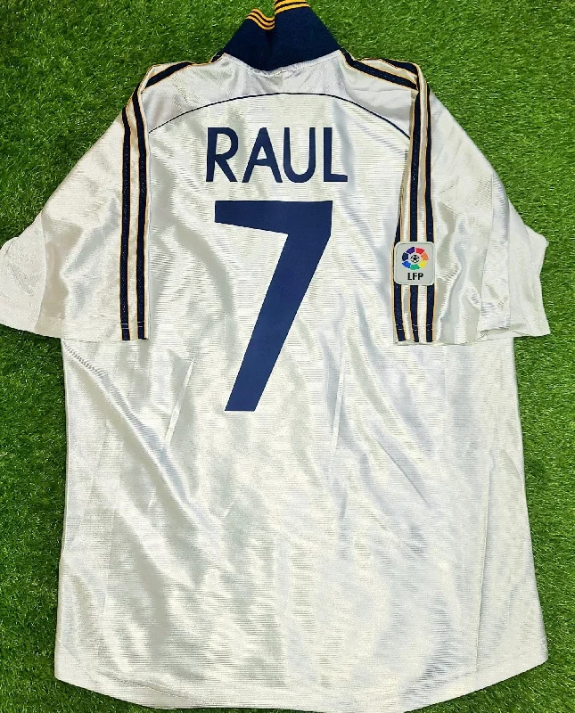 Football Jersey With Neighborhood Pride-Raul Real Madrid Home 1998 1999 2000 Jersey Shirt Camiseta M