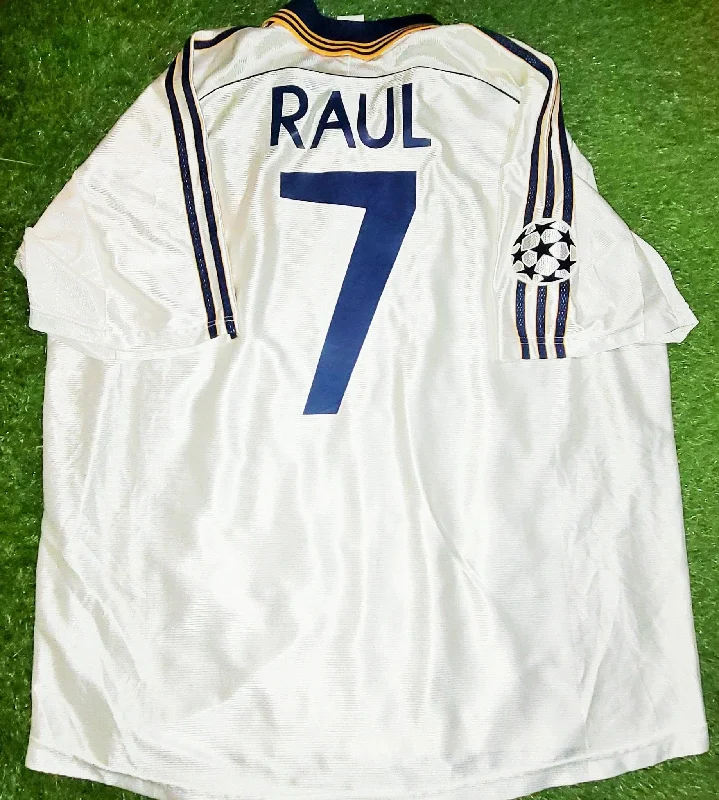 Football Jersey For Windy Days-Raul Real Madrid Home 1998 1999 INTERCONTINENTAL CUP Jersey Shirt Camiseta XL