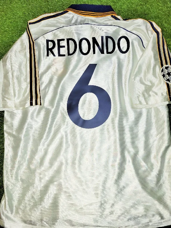 Football Jersey With Heavy Duty Wear-Redondo Real Madrid 1998 1999 INTERCONTINENTAL FINAL Soccer Jersey Shirt XL