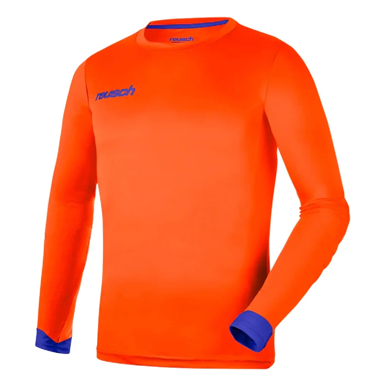 Football Jersey With Country Flags-Reusch Men's Match Long Sleeve Padded Goalkeeper Jersey Orange/Blue