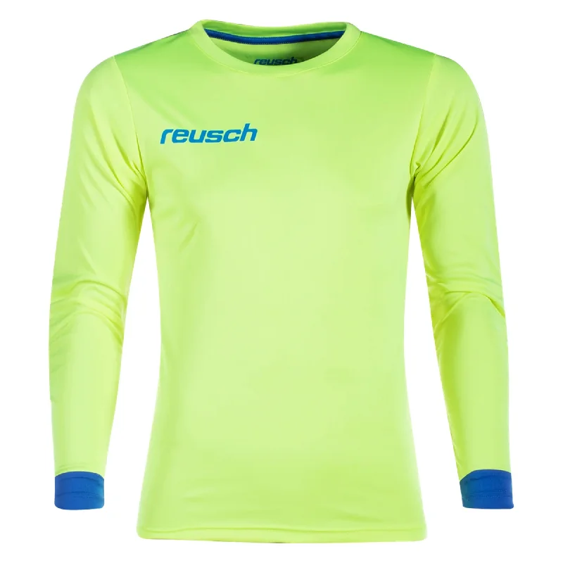 Football Jersey With Neon Colors-Reusch Men's Match Long Sleeve Padded Goalkeeper Jersey Yellow/Blue