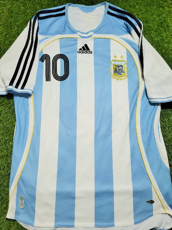 Football Jersey With Scout Appeal-Riquelme Argentina 2006 2007 COPA AMERICA Home Adidas Jersey Shirt Camiseta M SKU# 739802 AZB001