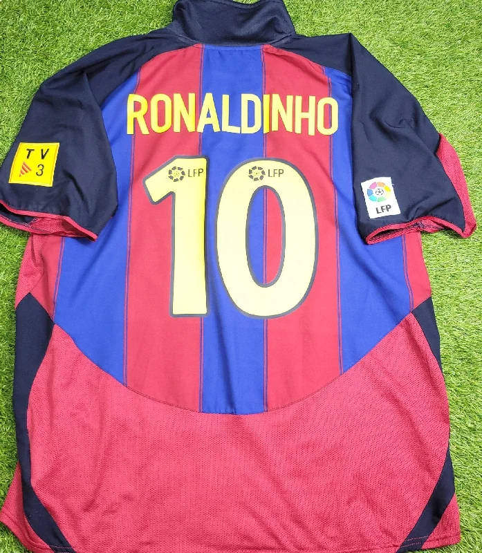 Football Jersey For Classic Games-Ronaldinho Barcelona 2003 2004 DEBUT SEASON Home Soccer Jersey XL SKU# 112586