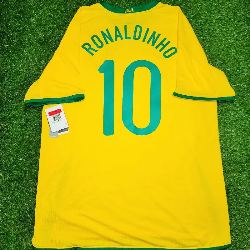 Football Jersey For Tough Losses-Ronaldinho Nike Brazil 2008 Jersey Shirt Camiseta BNWT L SKU# 258949-703