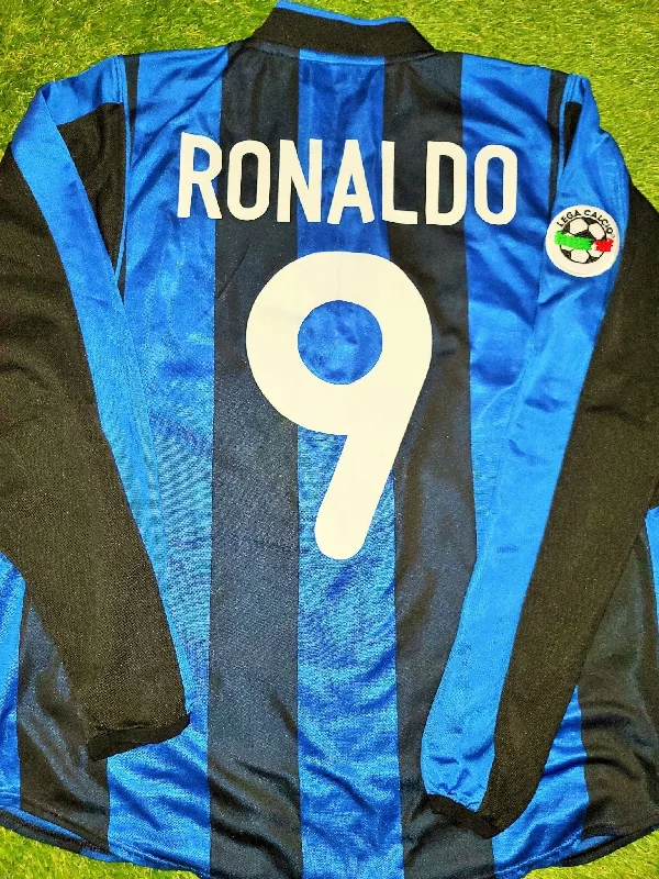 Football Jersey For Referee Fans-Ronaldo Inter Milan 2000 2001 Nike Long Sleeve Jersey Shirt Maglia L