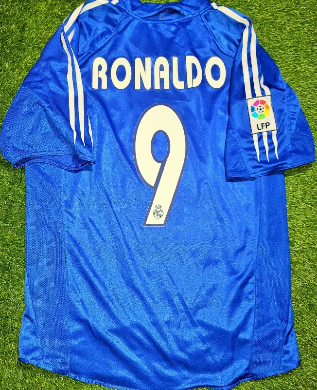 Football Jersey With Cheerleader Vibes-Ronaldo Real Madrid 2004 2005 Third Jersey Camiseta Shirt M SKU# 367817