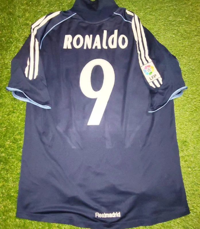 Football Jersey With Fall Classics-Ronaldo Real Madrid 2005 2006 Away Navy Jersey Shirt Camiseta L SKU# 109856  AP5002