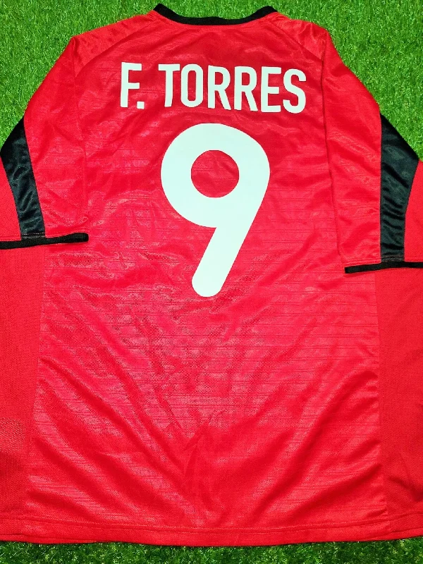 Football Jersey With State Colors-Torres Atletico Madrid 2001- 2002 Nike Red Away Jersey Shirt Camiseta L