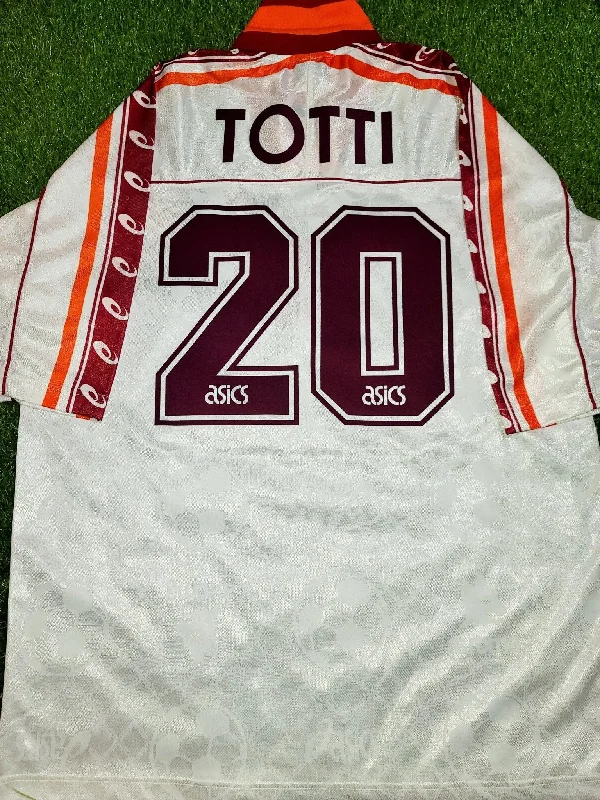 Football Jersey For Comeback Seasons-Totti As Roma Asics 1995 1996 Away White Jersey Maglia Shirt XL