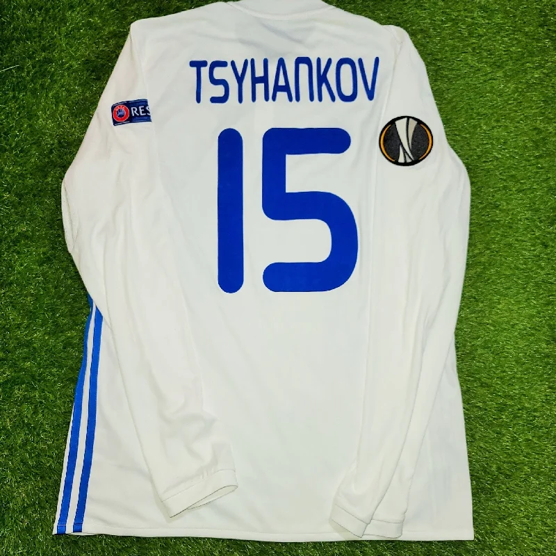 Football Jersey With Faith Designs-Tsyhankov Dynamo Kiev Kyiv 2017 2018 UEFA Europa League MATCH ISSUE Jersey Shirt M SKU# AH6884