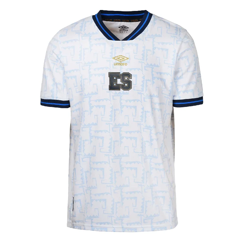 Football Jersey With Animal Themes-Umbro Men's El Salvador 2023/24 Away Jersey White/Black