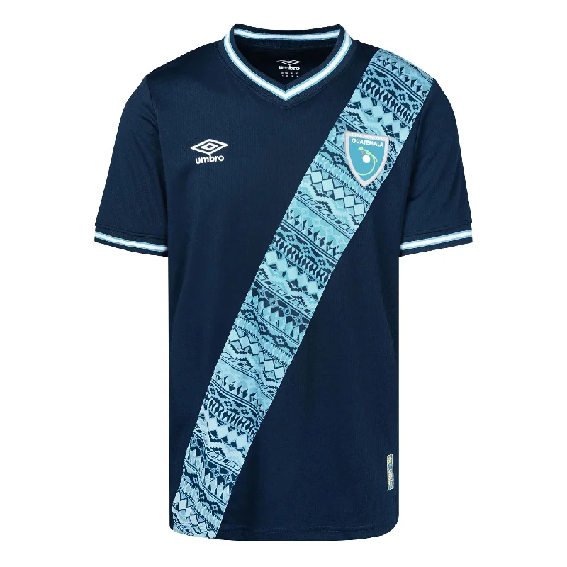 Football Jersey With Cat Prints-Umbro Men's Guatemala 2023/24 Away Jersey Navy/White