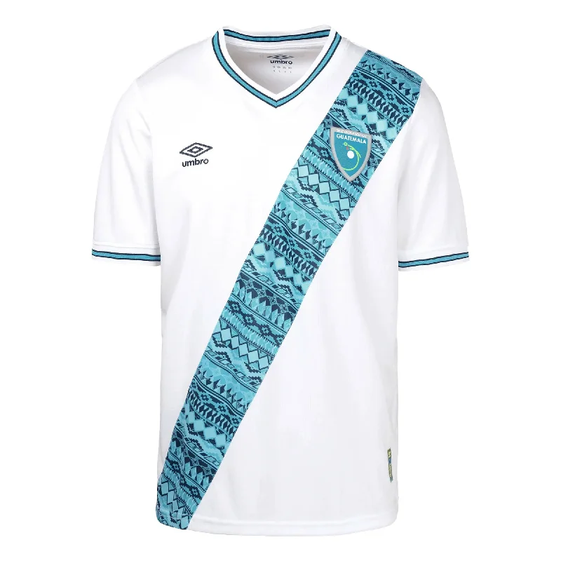 Football Jersey With Pet Sizes-Umbro Men's Guatemala 2023/24 Home Jersey White/Royal