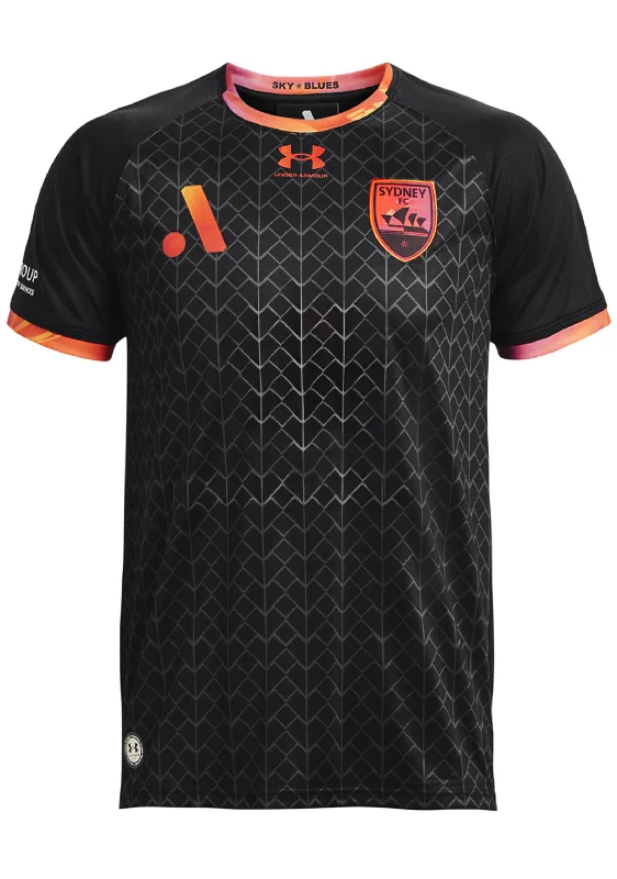 Football Jersey With Coastal Designs-Under Armour Youth Sydney FC Jersey Black <br> 1372241 003