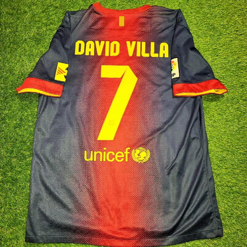 Football Jersey For Emotional Fans-Villa Barcelona 2012 2013 Nike Home Jersey Shirt Camiseta L SKU# 478323-410