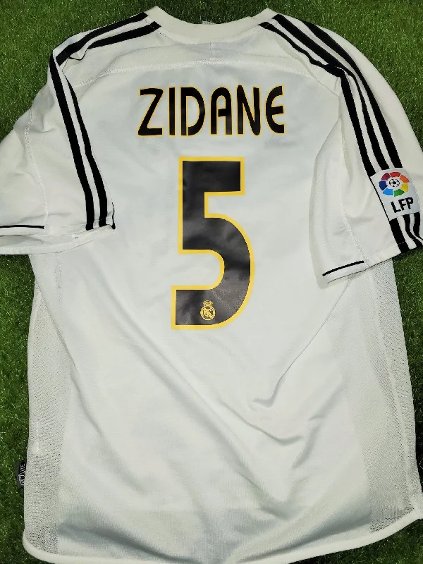 Football Jersey With Weekend Wear-Zidane Real Madrid 2003 2004 GALACTICOS Soccer Jersey Shirt M SKU# 021804