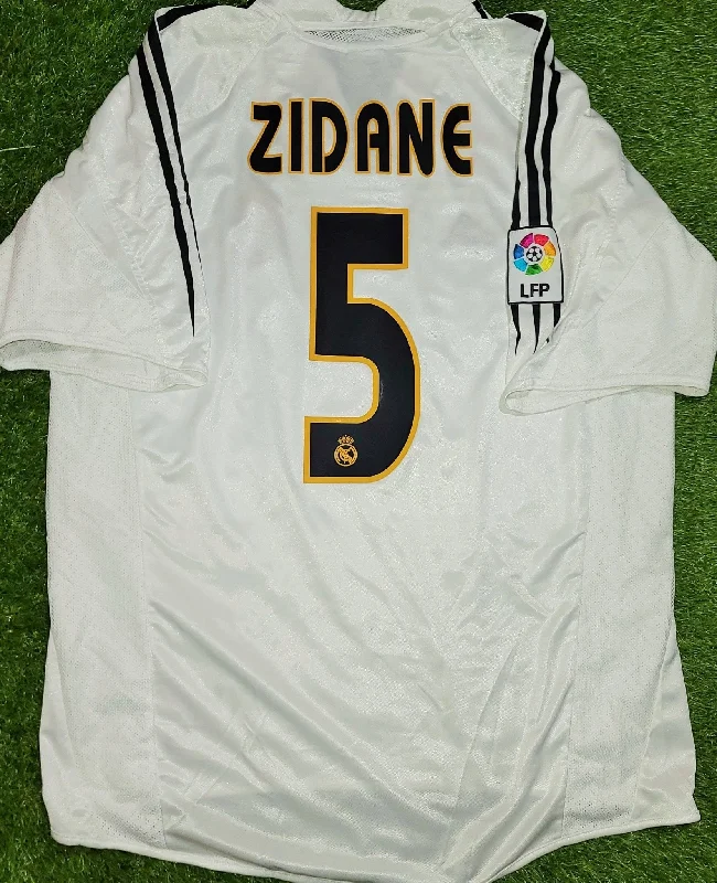 Football Jersey With Old-School Charm-Zidane Real Madrid Adidas Home 2004 2005 Jersey Camiseta Shirt L SKU# 367842