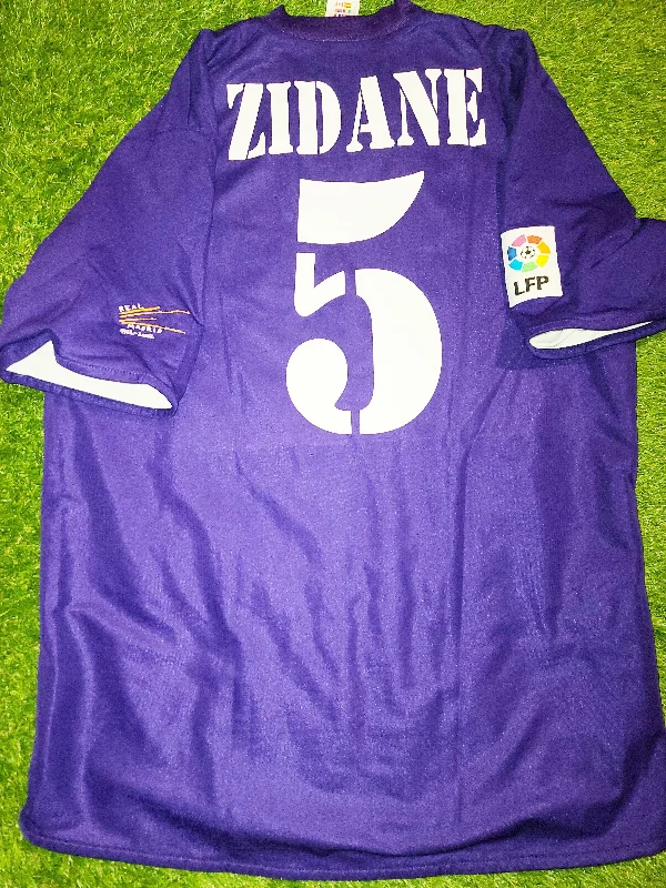 Football Jersey For Vintage Collectors-Zidane Real Madrid CENTENARY 2002 2003 Third Purple Reversible Jersey Shirt L SKU# 156649 ASR001/05