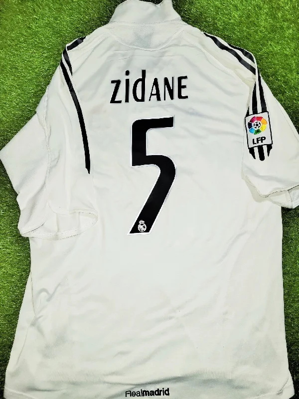 Football Jersey For Sweat Management-Zidane Real Madrid LAST GAME 2005 2006 Home Soccer Jersey Shirt L SKU# 109879