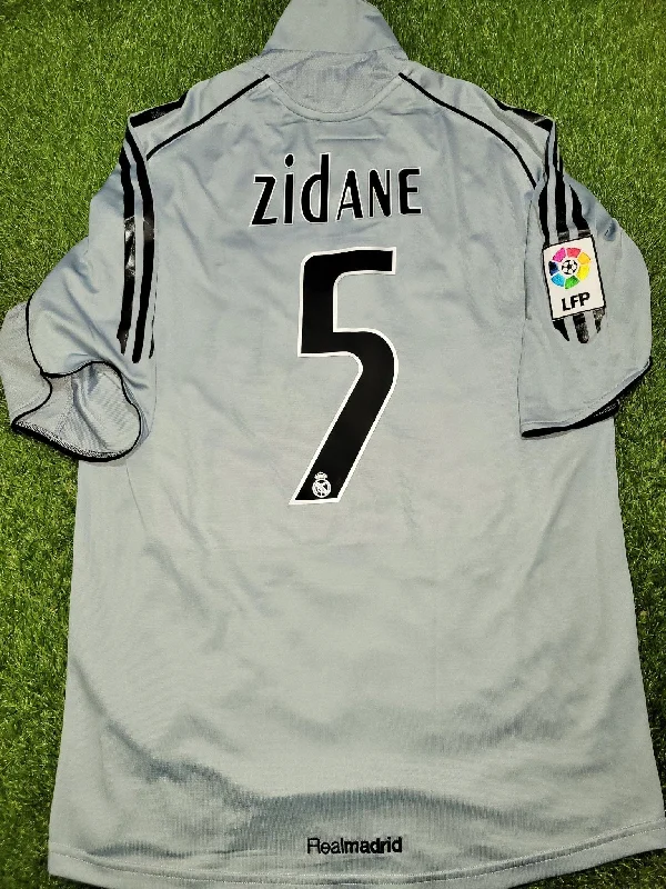 Football Jersey For Dog Fans-Zidane Real Madrid LAST SEASON 2005 2006 Grey Third Soccer Jersey Shirt M SKU# 109845